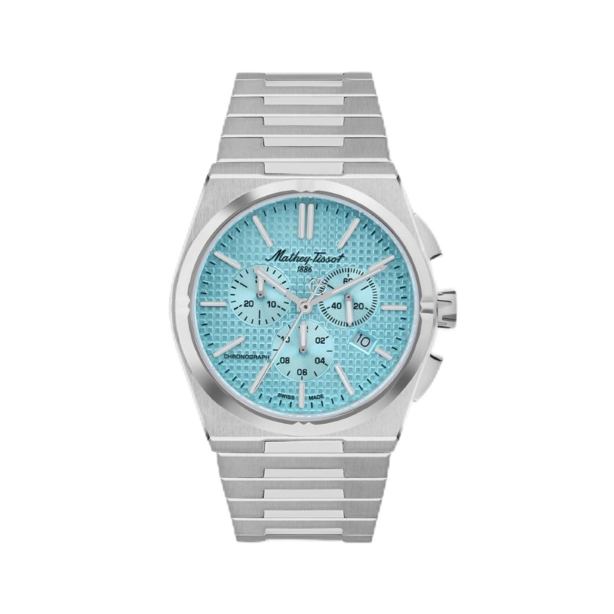 Mathey-Tissot Stainless Steel Blue Dial Quartz Chronograph Watch for Men - H117Chsk, Silver Band (B0CH1G2RBW) Amazon Price History, Amazon Price Tracker