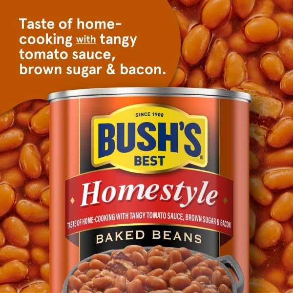 Image of Bush's Best Baked Beans Variety Pack, Seasoned Beans in Savory Sauce for BBQ, Cookouts, Side Dishes and Easy Meals, Homestyle and Country Style, 8.3 Ounce Each (Variety Pack)