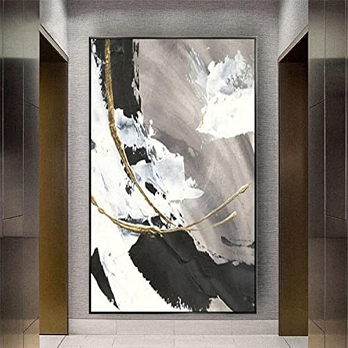 Oversized Modern Abstract Canvas Home Decor Painting Nordic Dark Color