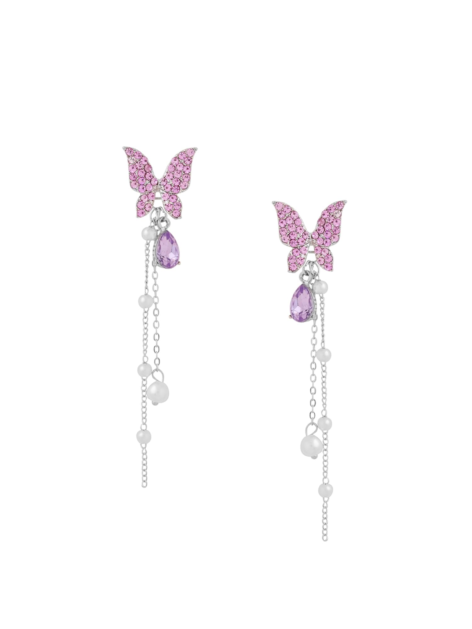 Yellow Chimes Crystal Danglers Earrings for Women | Purple Earrings for Girls | Fashion Women Earrings | Butterfly Shaped Long Chain Earrings | Birthday Gift For Girls Anniversary Gift for Wife (B0B8DFXPZC) Amazon Price History, Amazon Price Tracker