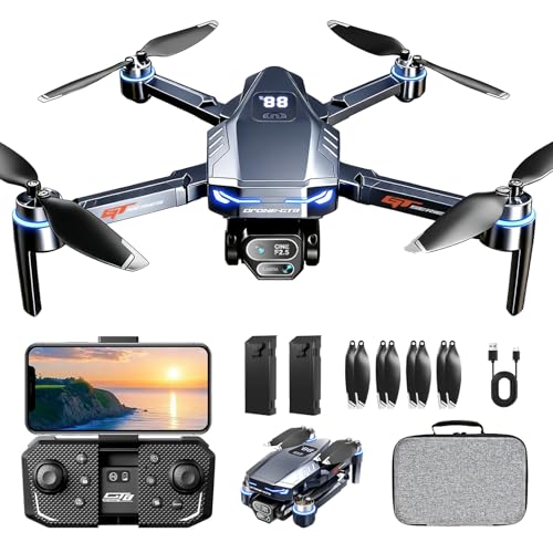 Drone with Camera for Adults 4k FPV Drone One Key Take Off/Land Drones for Kids Adults with 2 Batteries Mini Drone Brushless Motor Toy for Beginners