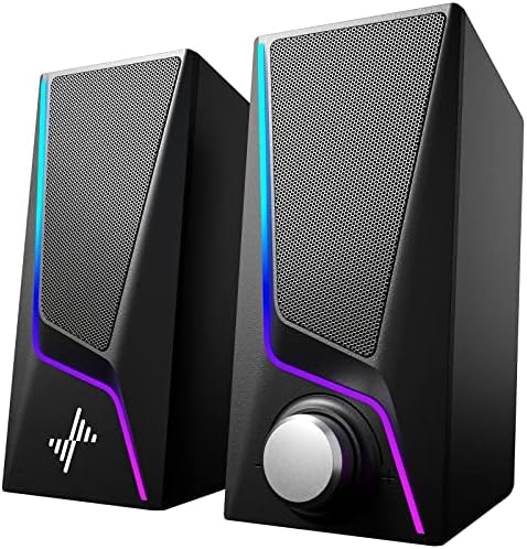 Nylavee Altavoces de computadora para escritorio con luces RGB