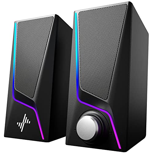 Nylavee PC speakers with lighting for a gaming desktop
