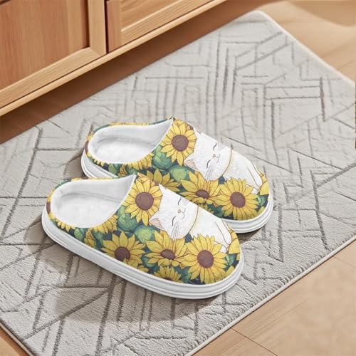 Non Slip House Slippers for Women Soft Plush Warm Slip-on Casual Slippers Cozy Indoor Outdoor Thick-soled Shoes4