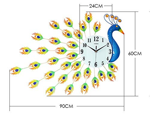 Horloge décorative moderne paon au design artistique haut de gamme