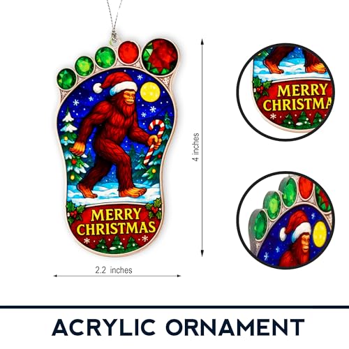 Image of Funny Christmas Ornaments 2026 - Bigfoot Gifts - Big Foot Sasquatch Gift - Sasquatch Gifts - Bigfoot Ornament - Christmas Ornaments 2026 - White Elephant Gift - Xmas Tree Funny Decoration
