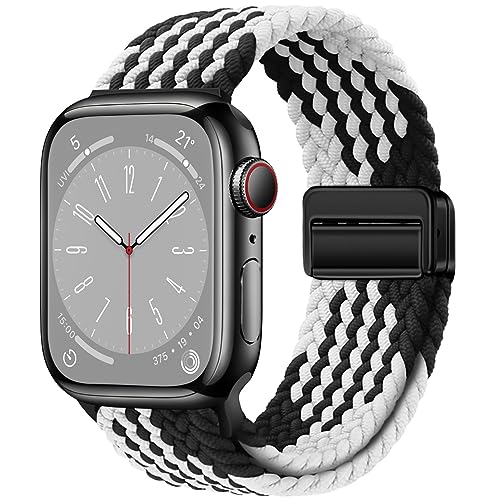 Image of Qimela Sport Loop Compatible with Apple Watch Band 38mm 40mm 41mm 42mm 44mm 45mm 46mm 49mm for Women Men,Magnetic Strap Stretchy Braided Wristband for iWatch Series 11 10 9 8 7 6 5 4 SE Ultra 3 2 1
