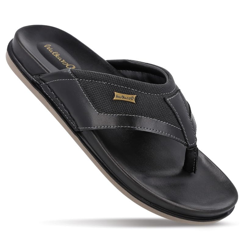 WALKAROO PLUS Soft Cushion Sandals For Men|Lightweight and Comfortable|WE1020 - Black (B0D6KQDT79) Amazon Price History, Amazon Price Tracker