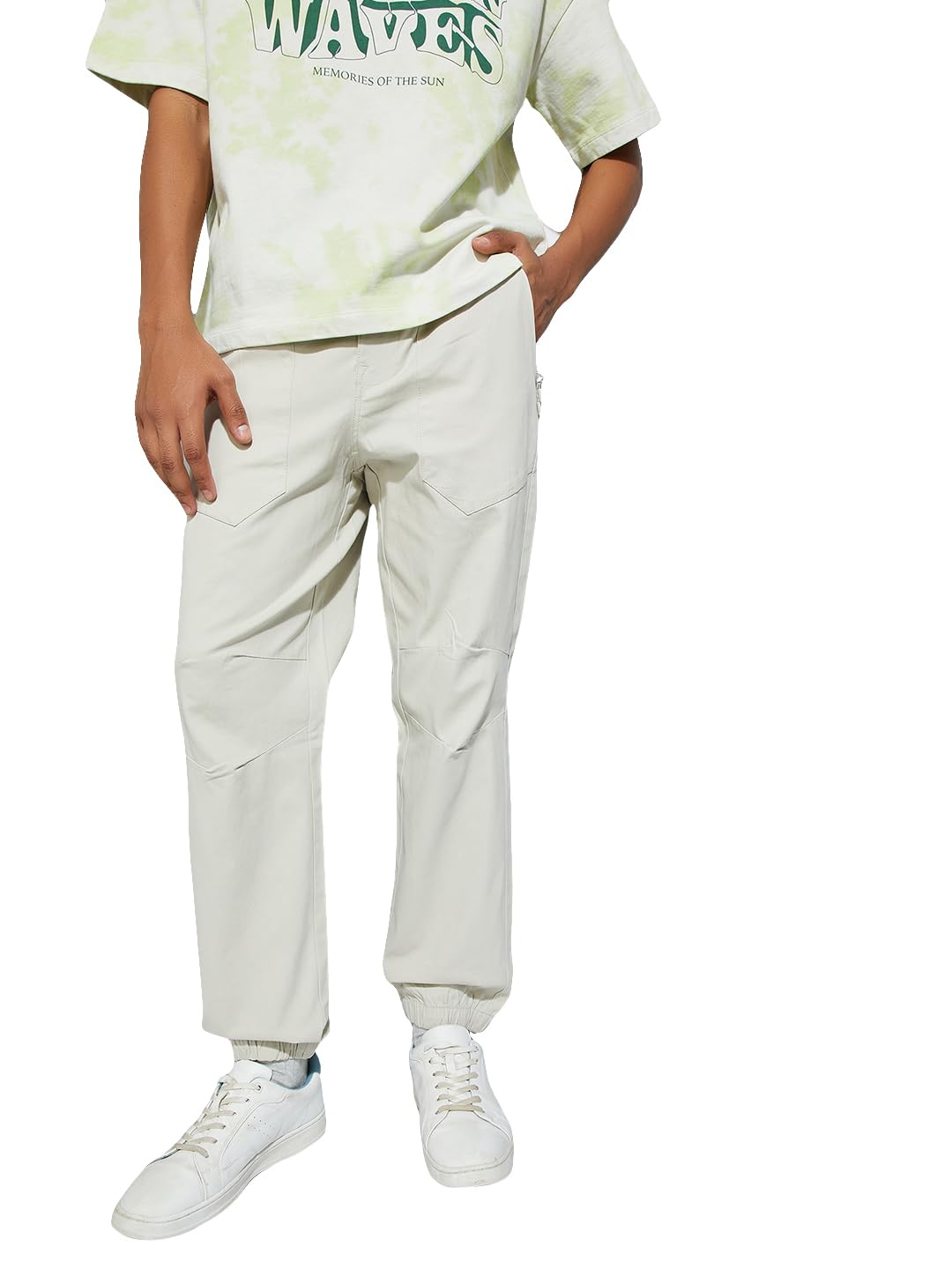 max Men's Mid Rise URB_N Textured Relaxed Fit Joggers-picture-37