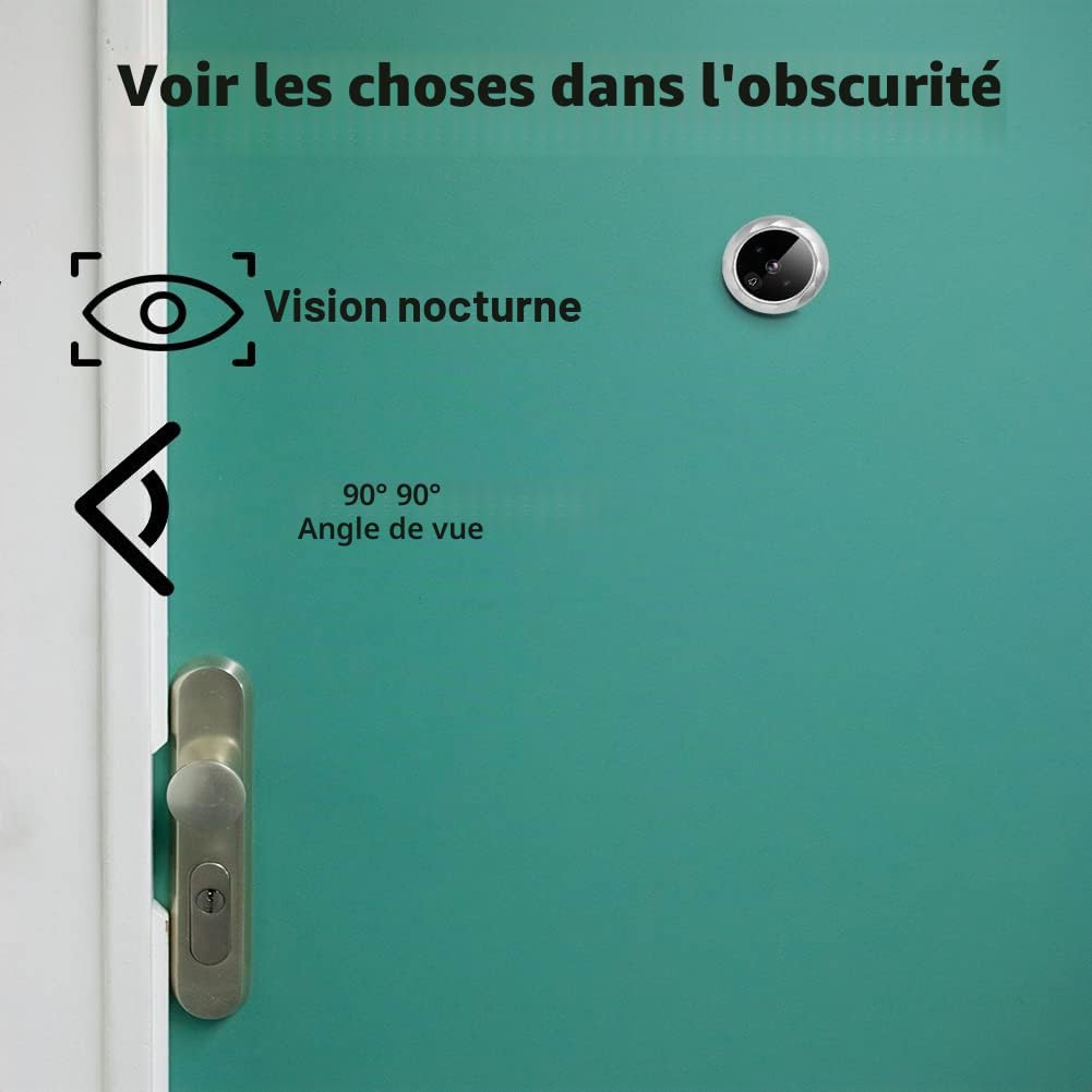 Vidéo Interphone Visiophone Portier,Judas Numérique, Caméra avec 2.8’’ Pouces Moniteur, Caméra avec Vision Nocturne,Grand Angle,Instantané,système de contrôle d'accès intelligent Ding Dong