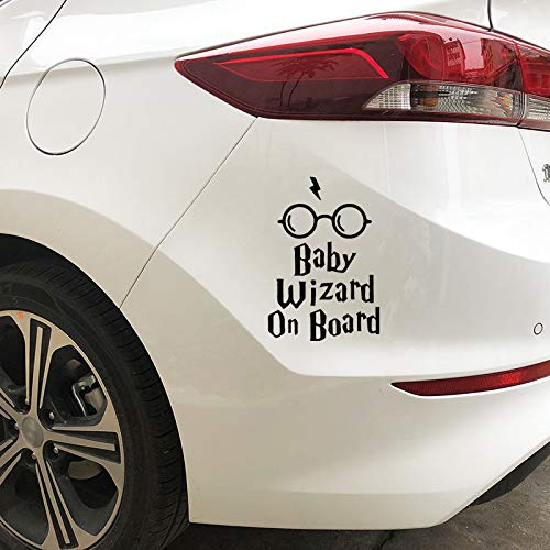 11 2X16 5CM Baby Wizard On Board Body Window Car Sticker Funny Vinyl Decal Accessories C25-0028 - Silver — view 6