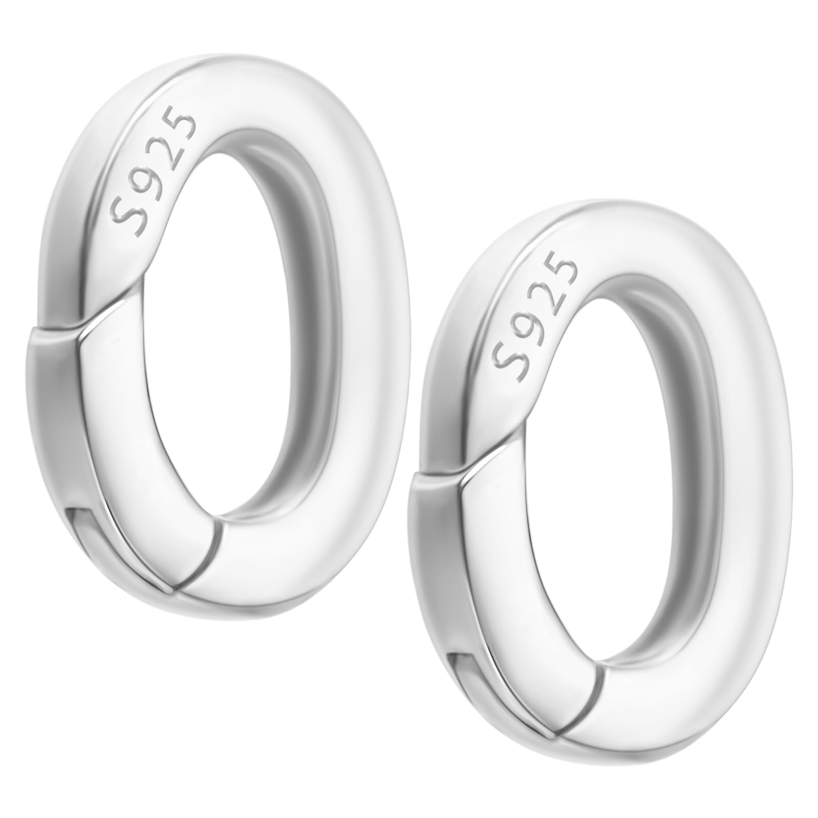 2 Fermagli Argento Per Bracciali Fai Da Te - Chiusure A Moschettone Ovali Per Gioielli - Foto 8