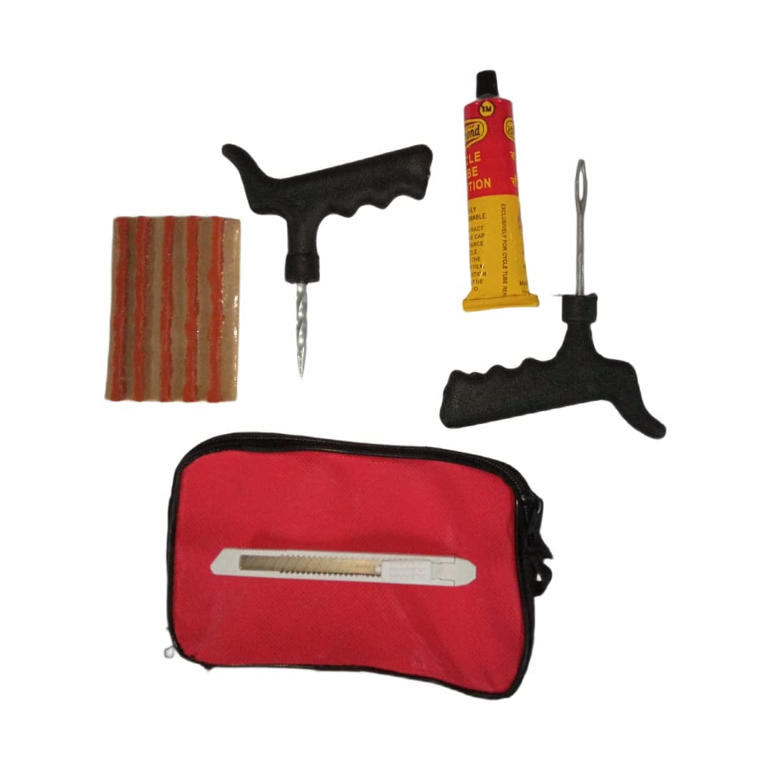 Seahorse POLYMERS Free Red Carry Bag and Cutter with Tubless Tyre Puncture Repair Kit and Rubber Tube Solution Use for Car and Bike, Motorcycle (B09Y3HLRLX) Amazon Price History, Amazon Price Tracker
