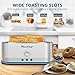 Plum chef 4-Slice Toaster, Extra Wide Long Slot Toaster, 7 Browning Settings, Defrost/Reheat Functions, Removable Crumb Tray, Stainless Steel Housing, Anti-Fingerprint & Anti-Jam (Stainless Steel)