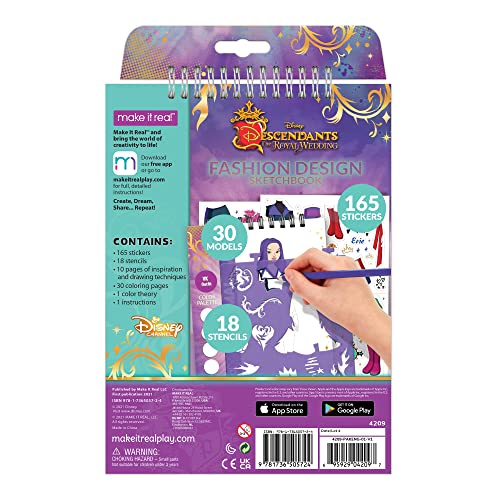 Disney Descendants Royal Wedding Fashion Design Sketchbook for Girls - Create Stunning Wedding-Themed Fashions with 183 Stickers, Stencils, Design Guide - Gift for Ages 8+, Develops Real-World Skills - image 2