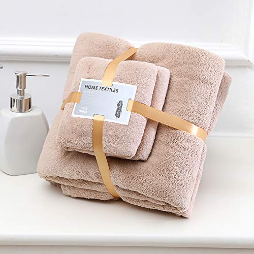Luxury Cotton 4 Pack Brown Bath Towels (2pcs 28x55 in, 2pcs 14x30