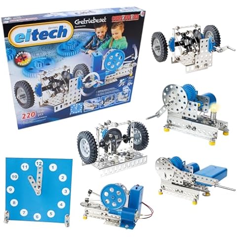 Eitech Classic Series Gearwheel Science Kit, Intro to Engineering and STEM Learning, Steel Cover