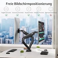 acer Dual-Monitor Halterung, 2 Monitorarm Ständer für 17-32 Zoll-Bildschirme, Ergonomischer Gasfederarmständer Hält 2~9 kg mit Kabelmanagement, Neigbar, Schwenkbar, Drehbar, VESA 75/100 mm – Ansicht 5
