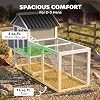 PawHut 82 Wooden Chicken Coop, Large Outdoor Hen House Poultry Hutch for 2-3 Hens, Chicken House with Nesting Box, Pull-on Tray, Waterproof Roof, Ramp and Roosting Bars for Backyard, Gray