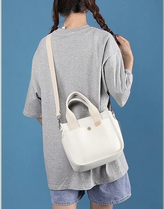 Small Canvas Tote Bag with Zipper, Canvas Multi-Pocket Crossbody Bag Purse Top Handle Satchel Handbags - Image 3