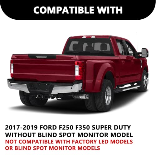 Image of Aosky Halogen Tail Light Assembly Compatible with 2017-2019 Ford F250 F350 Super Duty without Blind Spot Rear Taillight Brake Signal Lamp with Bulbs RH (Right Passenger Side)