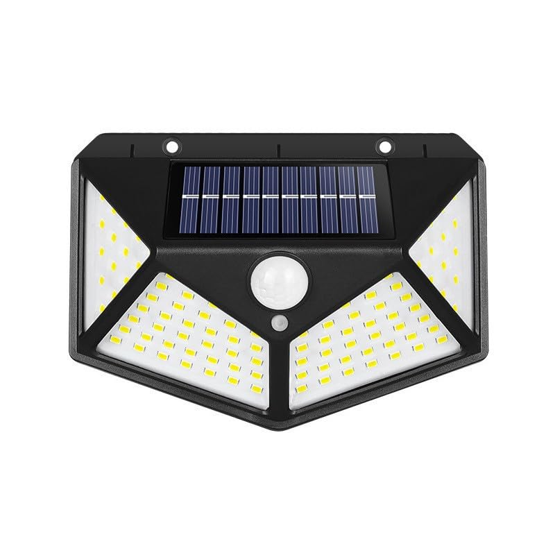 Solar Lights Outdoor 270° Lighting Angle Motion Sensor Lights 100 LED/3 Modes IP65 Waterproof Security Solar Powered Wall Lights for Outdoor environments Such as corridors, Courtyard Walls