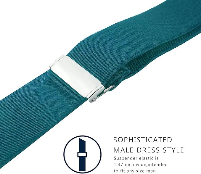 Image of Suspenders for Men, Adjustable Suspenders with Elastic Straps Y-Back Construction Heavy Duty for Work
