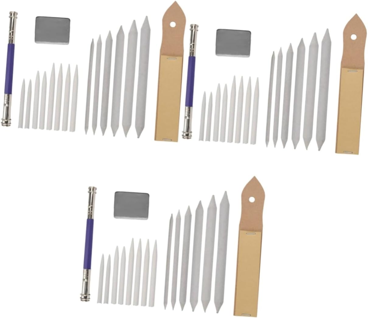 LALAFINA 3pcs Blending Paper Stump for Charcoal and Pencil Drawing Art Tool Kit Eraser and Sandpaper for Sketching and Shading Techniques