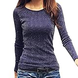 Womens Sequin Tops Glitter Shimmer Casual Loose Sparkle Long Sleeve Basic Plus Velvet T-Shirts...