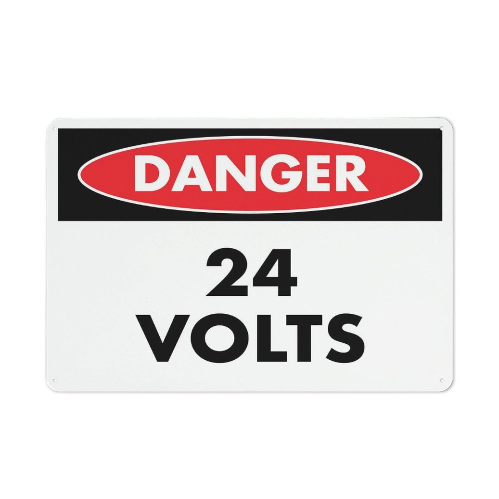 Yepyayqvk Danger 24 Volts Warning Sticker - Safety Outdoor Signs 8x12 Inch