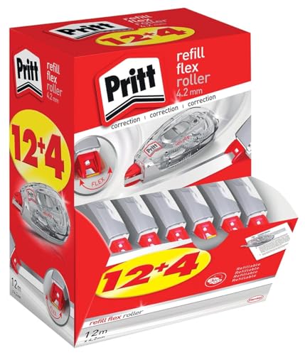 Roller de correction rechargeable Pritt lot de 16 rubans correcteurs