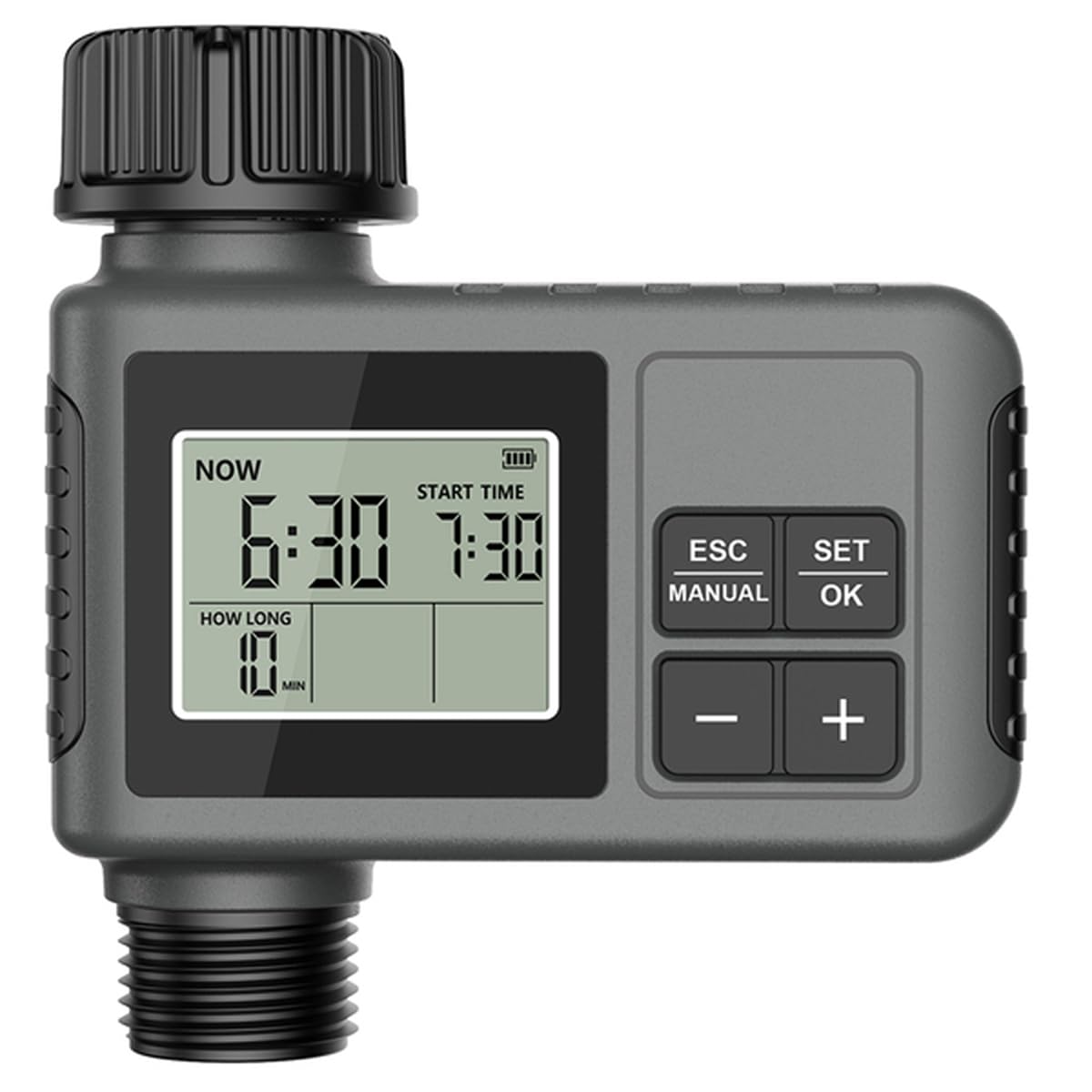 Littimoon Programmable Garden Watering Sprinkler Water Timer Irrigation System 1 Outlet Intelligent Timing Valve Controller Rain Cover UK Plug