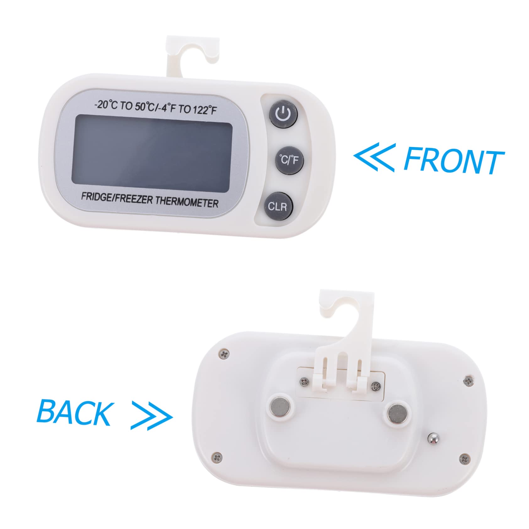 Cabilock 2 Pack Ipx3 Waterproof Digital Room Thermometer Fridge Temperature Meter LCD Indoor Thermometer