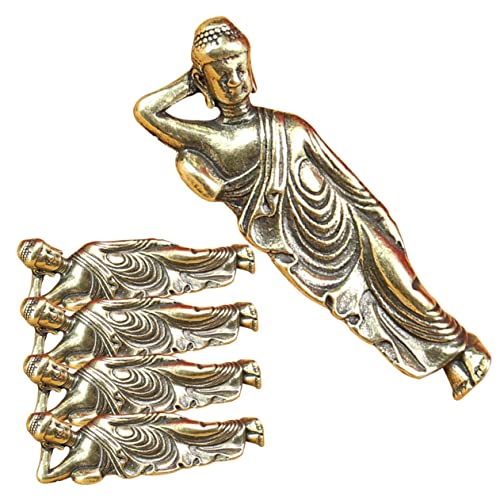 Figuritas Decorativas de Buda Reclinado de Cobre 5 Piezas