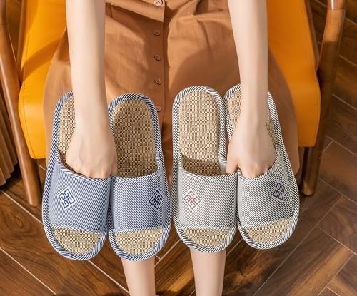 Flax Linen Blend Breathable Solid Color Slippers for Men2
