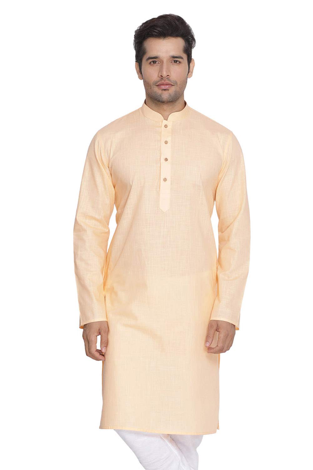 jbn creation Vastramay Men's Fawn Cotton Linen Kurta, Solid Design, Comfortable Fit for Casual, Ideal for Weddings, Parties, and Celebrations-picture-46