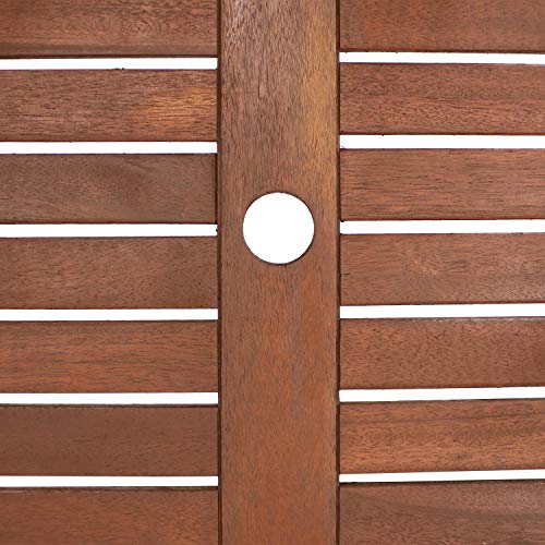 Sunnydaze Meranti Wood Square Outdoor Dining Table - Teak Oil Finish - 31.5-Inch #TOP5