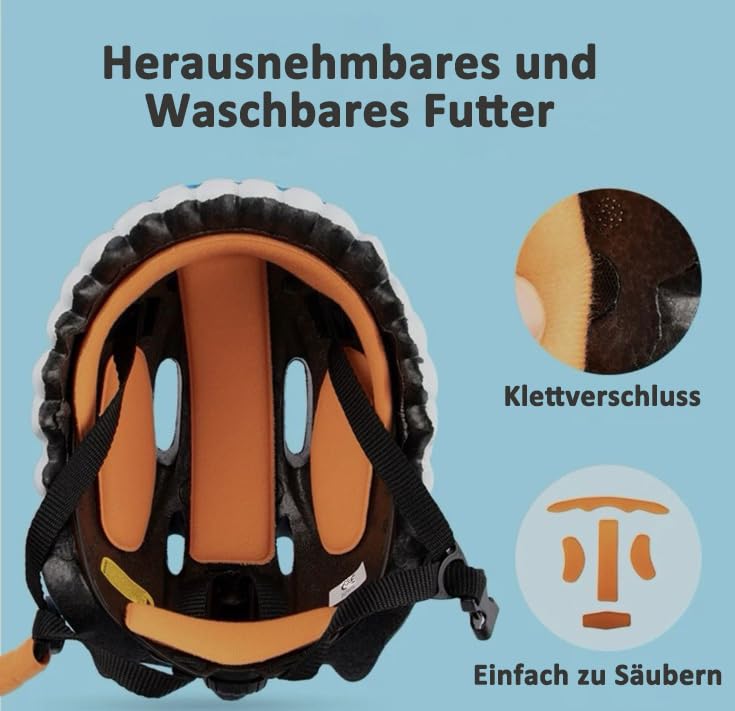Kinder Fahrradhelm mit Herausnehmbares und Waschbares Futter | Niedliche 3D Dinosaurier Sicherheit Helm für Mädchen Jungen 3-9 Jahre