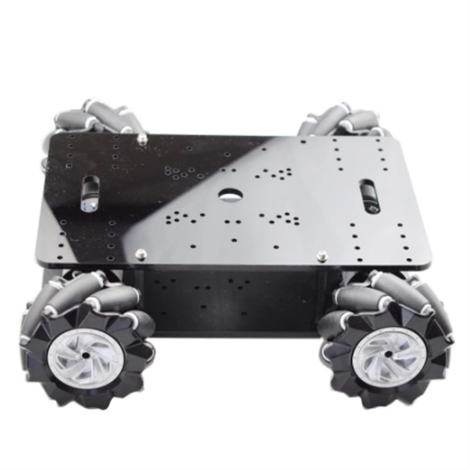 Kit de chasis de Coche Robot Mecanum con Doble chasis de Carga de 5KG con 4 Uds. De Motor codificador de 12V, for Arduino, Raspberry Pi DIY Stem Rueda omnidireccional