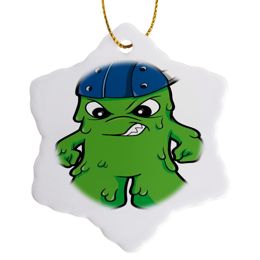 Figurine flocon de neige en porcelaine Silly Booger Monster sur l'arbre de Noël