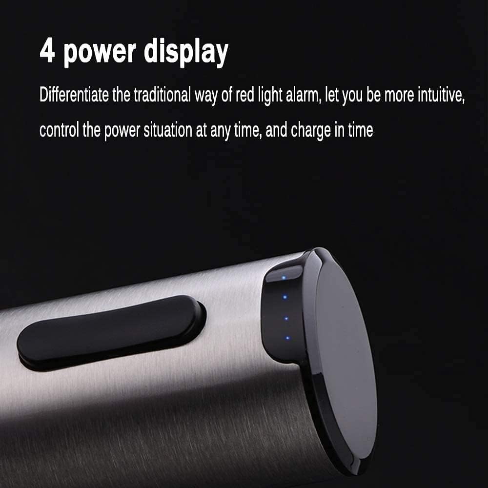 Electric Wine Opener Rechargeable, Stainless Steel Corkscrew Bottle Set Contains Foil Cutter,Vacuum Stopper and Aerator Pourer,Package Gifts for Lovers & Couples