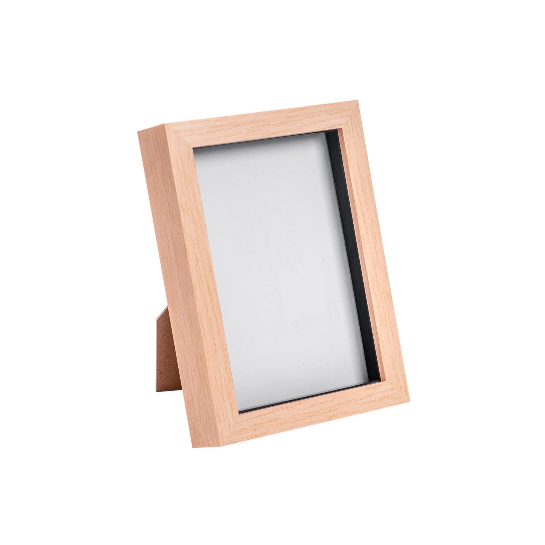 Nicola Spring Unisex Light Brown 3D Box Photo Frame - 5 X 7" In