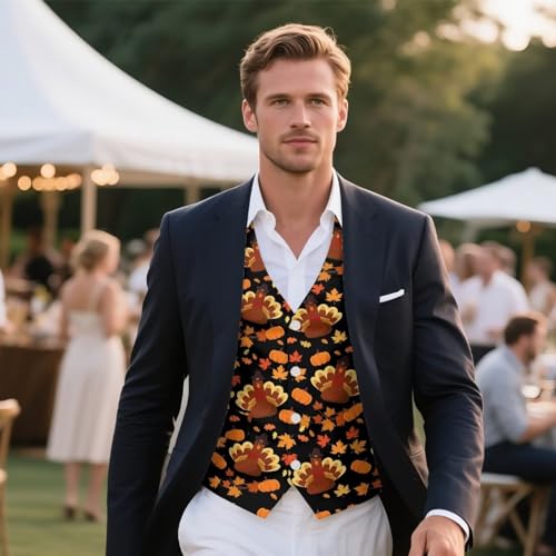 Men's Formal Vests with Pocket & Back-Belt Slim Fit Suit Vest3