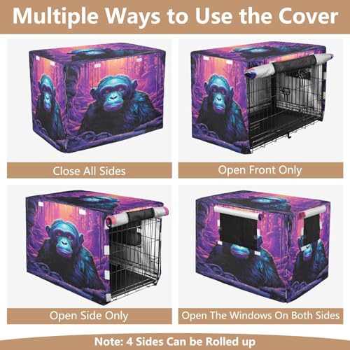 Housse de cage pour chien motif chimpanzé imperméable intérieur extérieur protection optimale