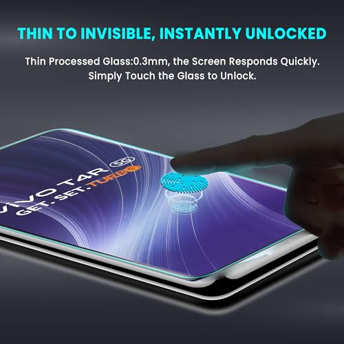 Image of FIRST MART Military Grade UV Tempered Glass For Vivo T4R and IQOO Z10R 5G (6.77 Inch) With Edge To Edge Full Screen Coverage & Easy UV Installation Kit | Crystal Clear, Pack of 2