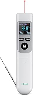 ERICKHILL Infrarot-Thermometer -50℃-550℃, mit faltbarem -50-260℃ Fleischfühler, großer LCD-Digitalanzeige, einstellbarem Emissionsgrad 0,1–1,00 – geeignet zum Kochen/Grillen/Einfrieren, AAA-Batterie