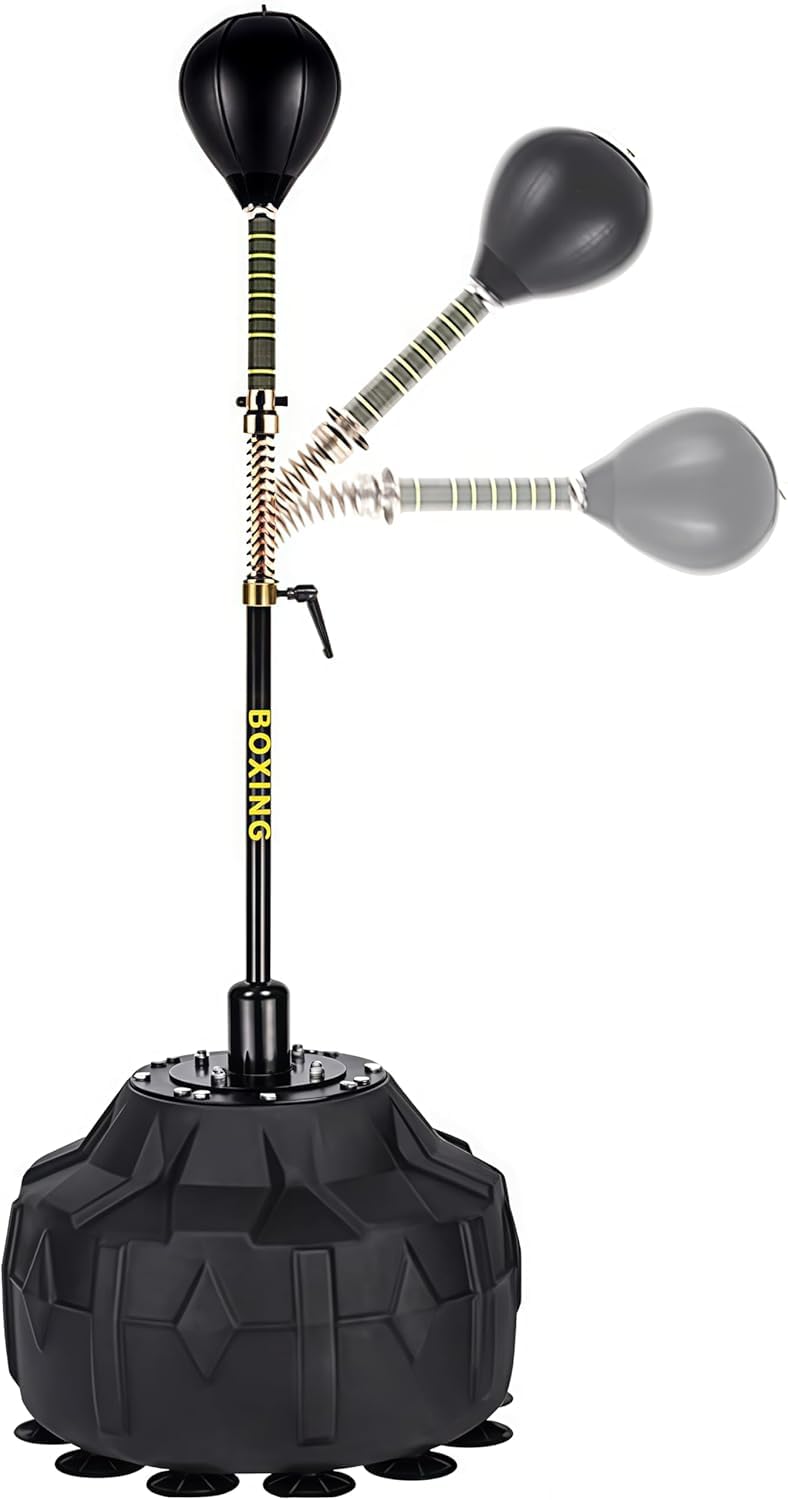 Borsa da fitness Cobra, sacco da boxe con 4 palline di ricambio e guantoni da boxe, supporto e altezza regolabile, sacco da boxe autoportante per allenamento, palla da boxe, sacco da velocità.