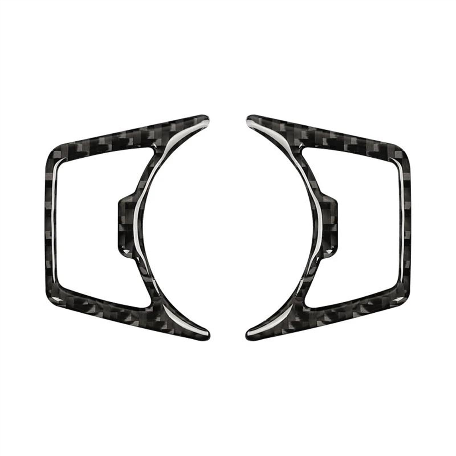 Carbon Fiber Car Headlight Switch Cover Trim Stickers Decoration Frame for Ford for Mustang GT 2015-2021 Anti-dust(Black)
