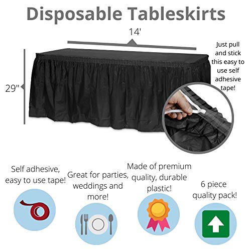 Exquisite Solid Color 14 Ft Plastic Tablecloth Skirt, Disposable