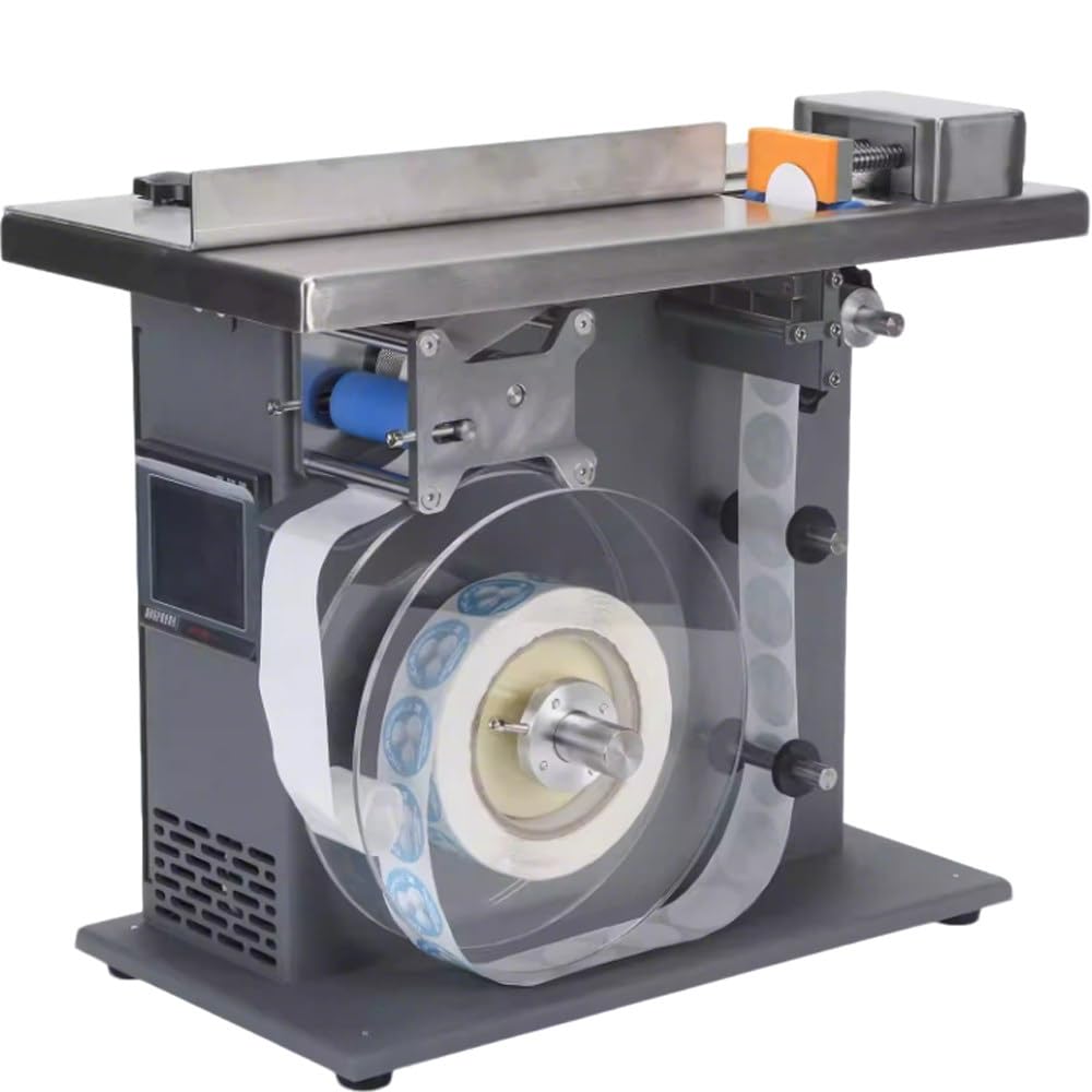 Etichettatrice ad angolo retto, semiautomatica, touch screen PLC, precisione ±0,5 mm, 15-30 etichette/min, per confezioni regalo di elettronica cosmetica